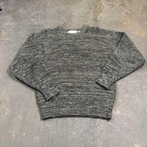 Vintage Blake & Manley 90s Knit Lightweight Grey Marled Sweater Mens Medium